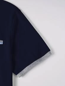 Manfinity Homme 男士短袖領領 Polo 衫，適合辦公室、外出與聚會 - 寶藍色 - 查看 6