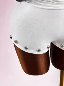 Amplova 女款街頭風鉚釘露背性感連身褲 - 白色 - 查看 7