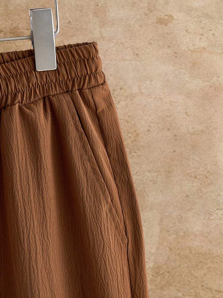 HIMLAND Men's Woven Fashion Casual Business Solid Color Long Pants - Brown - View 5