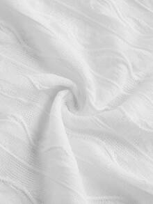 SHEIN ICON 大尺寸前扣鬆飄袖上衣 - 白色 - 查看 3