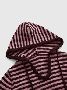 ROMWE Y2K Women's Striped Drop Shoulder Long Sleeve Casual Drawstring Hooded Sweater - Brown - View 9