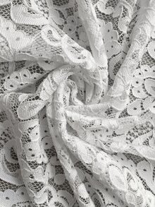 Easowa Sexy romantische elegante vielseitige Damen-Spitzenbluse mit langen Ärmeln für den täglichen Gebrauch, Hochzeit, Brunch, Date, Party, weiße Spitze - Weiss - Übersicht 9