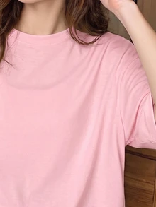 少女休閒甜美風簡約條紋圓領短袖長褲居家服套裝，適合日常居家穿著，舒適自在，休閒穿搭，時尚女孩風 - 彩色 - 查看 4