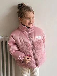 Hapijoa Young Girls Winter Fashion Versatile Warm Jacket - Dusty Pink - View 4