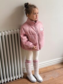 Hapijoa Young Girls Winter Fashion Versatile Warm Jacket - Dusty Pink - View 5