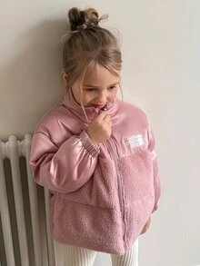 Hapijoa Young Girls Winter Fashion Versatile Warm Jacket - Dusty Pink - View 6