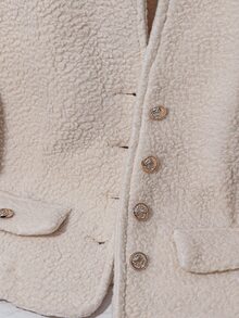 Franclia Women's Solid Color Long Sleeve Metal Single-Breasted Casual Jacket, Autumn/Winter - Apricot - View 4