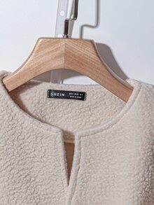 Franclia Women's Solid Color Long Sleeve Metal Single-Breasted Casual Jacket, Autumn/Winter - Apricot - View 3
