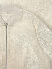 Yalmera Women's Woven And Embroidered Spring And Autumn Vacation Casual Jacket - Apricot - View 5