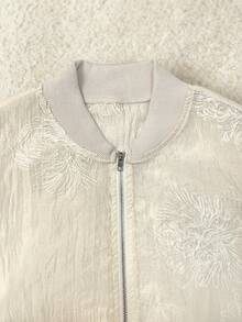 Yalmera Women's Woven And Embroidered Spring And Autumn Vacation Casual Jacket - Apricot - View 3