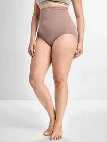 Slumbrini 1件装女士高腰无缝塑身衣，强力收腹提臀，大码 - 淺灰紫 - 查看 8