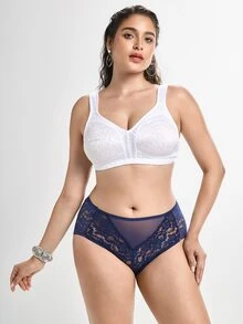 Slumbrini 3pcs/Pack Plus Size White Lace Panties - Multicolor - View 8