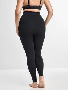Slumbrini PAUKEE Plus Size Women's Shapewear, Tummy Control, Hip Lifting, Waist Cincher, Seamless Design - Black - View 3