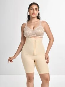 Slumbrini 1 buah Celana Dalam Pendek Pembentuk Tubuh Wanita Ukuran Plus, Pengontrol Perut dan Pengangkat Bokong, Lapisan Ganda dengan Desain Silang PAUKEE - Aprikot - View 9