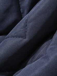 DAZY Young Boys Loose Thick Stand Collar Colorblock Quilted Casual Padded Coat, Autumn/Winter - Navy Blue - View 7