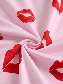 Betty Boop x SHEIN Women's Cartoon Print Spaghetti Strap Nightgown - Pink - View 4