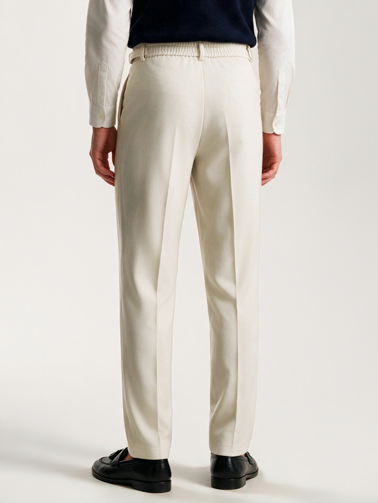 Limitiso Men's Solid Color Pleated Straight Leg Casual Formal Pants With Pockets, Fall - Apricot - View 4