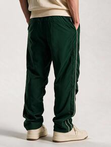 Limitiso Pantalones de estilo universitario callejero para hombre, otoño - Verde Oscuro - Ver 2