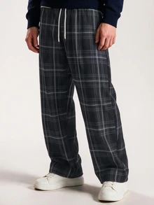Limitiso Men Casual Plaid Drawstring Waist Pants, Fall - Multicolor - View 1