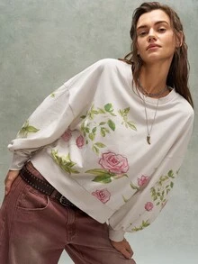 Bohemela Casual Solid Color Knit Crew Neck Long Sleeve Women's Sweatshirt - Apricot - View 7