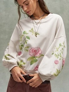 Bohemela Casual Solid Color Knit Crew Neck Long Sleeve Women's Sweatshirt - Apricot - View 5