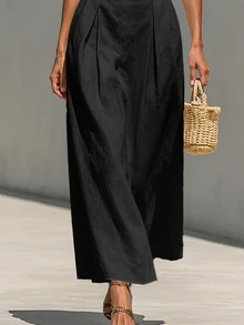 Trelyra Solid Batwing Sleeve Dress - Black - View 5