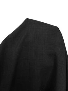 Trelyra Solid Batwing Sleeve Dress - Black - View 6