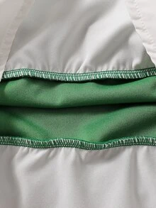 SHEIN Elladie kids 女童 2 合 1 有領衛衣，寬鬆版型，秋季款 - 綠色 - 查看 5