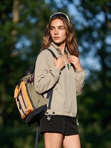 Exploreva Woven Women's Outdoor Casual Jacket - Brown - View 2