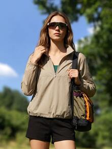 Exploreva Woven Women's Outdoor Casual Jacket - Brown - View 4