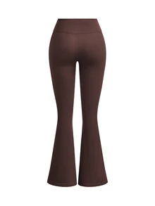 SHEIN Velisys 2pcs/Set Regular Long Pants/Basic Style/Black+Brown+Sports Long Pants+Fitness/Yoga - Multicolor - View 4