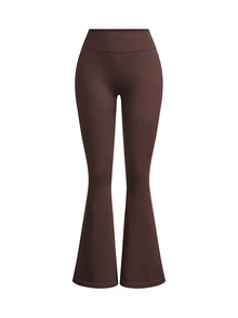 SHEIN Velisys 2pcs/Set Regular Long Pants/Basic Style/Black+Brown+Sports Long Pants+Fitness/Yoga - Multicolor - View 3