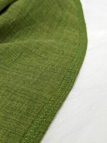 SHEIN LUNE 女款夏季復古刺繡立領短袖襯衫，溫柔風V領花卉上衣，修身百搭通勤度假風 - 軍綠色 - 查看 6
