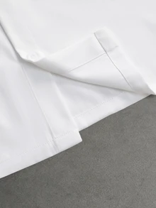 INCRYTM Men's Letter Pattern Single-Breasted Casual Daily Short Sleeve Shirt - White - View 3