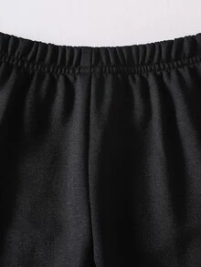 SHEIN Bộ đồ len dệt kim cổ tròn tay dài có nơ trang trí dễ thương cho bé gái và quần len ống loe lưng chun, giản dị và đáng yêu, mùa thu/đông - Đen và trắng - Xem 7