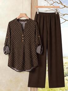 EMERY ROSE Plus Size Co-Ords - Multicolor - View 1