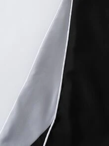 SHEIN Casuvi Kids 青少年男孩休閒運動風字母織帶拼接設計直筒長褲 - 黑色 - 查看 8