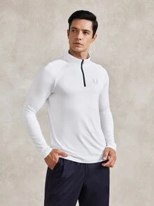 Courvante Men's Minimalist Fashion Casual Sport Sweatshirts, Daily Wear Sports Jacket Compression Shirt Men, Gym Long Sleeve Fall - White - View 5
