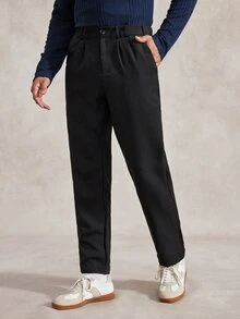 Courvante Celana Jas Bisnis Kasual Pria Warna Polos, Cocok Untuk Perjalanan Sehari-hari, Lingkungan Kerja Santai Atau Acara Semi-Formal, Juga Hadiah Ideal Untuk Pacar Dan Suami - Hitam - View 1