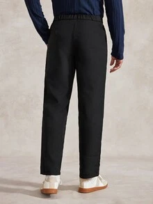 Courvante Celana Jas Bisnis Kasual Pria Warna Polos, Cocok Untuk Perjalanan Sehari-hari, Lingkungan Kerja Santai Atau Acara Semi-Formal, Juga Hadiah Ideal Untuk Pacar Dan Suami - Hitam - View 3