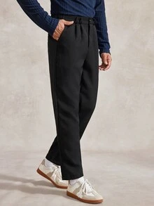 Courvante Celana Jas Bisnis Kasual Pria Warna Polos, Cocok Untuk Perjalanan Sehari-hari, Lingkungan Kerja Santai Atau Acara Semi-Formal, Juga Hadiah Ideal Untuk Pacar Dan Suami - Hitam - View 5