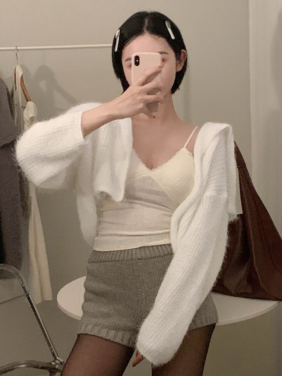 Women's Solid Color Short Loose Long Sleeve Sailor Collar Casual Vacation Spring Autumn Knit Cardigan School