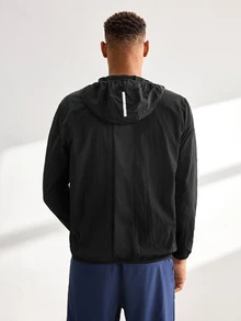 Driftmere Men's Lightweight Casual Fashion Hooded Sun Protection Jacket, Spring/Summer - Black - View 2