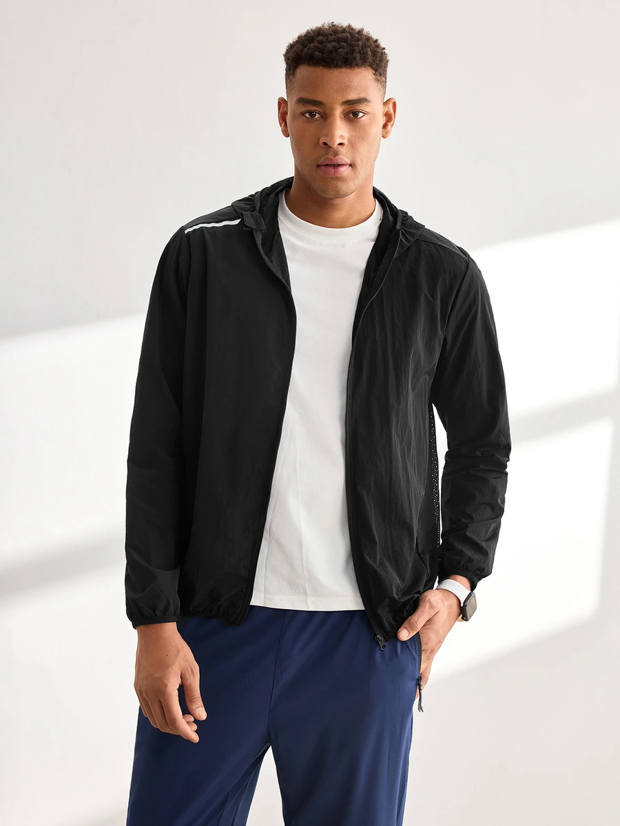 Driftmere Men's Lightweight Casual Fashion Hooded Sun Protection Jacket, Spring/Summer - Black - View 1