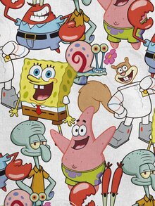 SpongeBob SquarePants | SHEIN Women's Cartoon Print All-Over Camisole - White - View 3