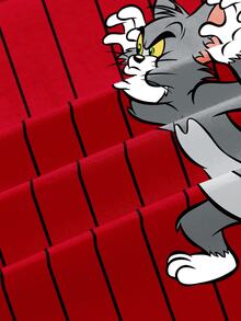 TOM & JERRY X SHEIN 男士卡通印花宽松休闲短袖T恤 - 白色 - 查看 8