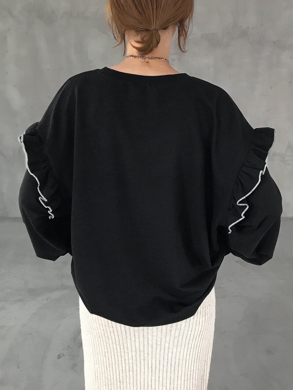 Women's Korean Autumn Outfit Contrast Color Trim Rhinestone Letter Sweatshirt