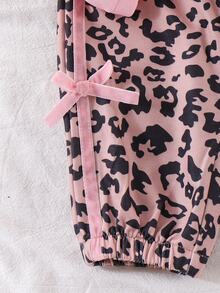 SHEIN Playful Pals 女嬰外套套裝 蝴蝶結 秋冬休閒連帽運動時尚 蝴蝶甜美百搭 米色黑色印花外套 蓬蓬夾克 - 粉色 - 查看 6