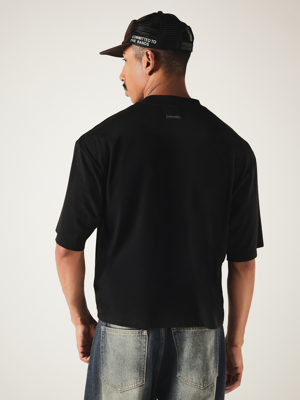 Boxy Crop Crew Neck Short Sleeve Embroidered Logo T-Shirt Casual Streetwear Summer Essential Oversized Drop Shoulder Tee