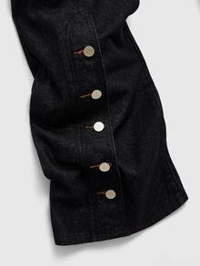 ROMWE MEN Men's Button Design Pocket Casual Denim Jeans - Black - View 2
